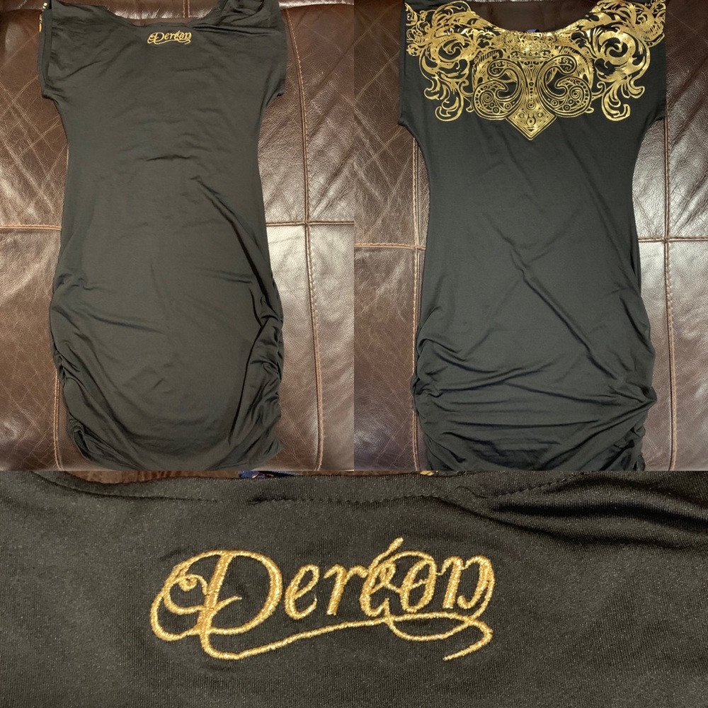 House of Dereon Black & Gold Dress